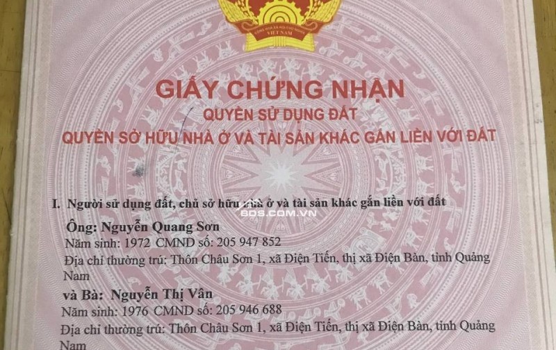 Chính chủ bán lô đất gần khu du lịch Bồ Bồ, Điện Tiến, Điện Bàn, Quảng Nam